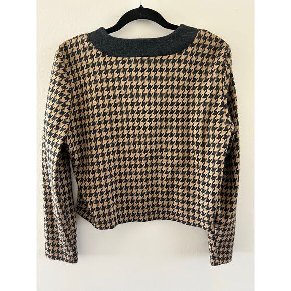 Y2K 90s academia houndstooth print formal office siren corpcore blazer buttons M - Picture 2 of 8